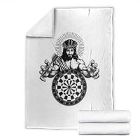 Funny Christian Dartist Gift Throw Blanket Jesus Bullseye Shooter - Wonder Print Shop