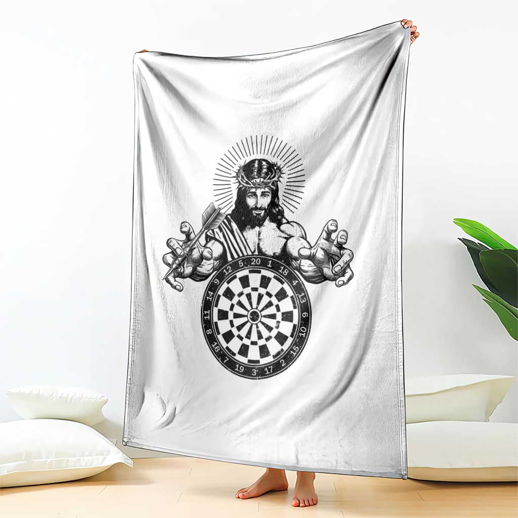 Funny Christian Dartist Gift Throw Blanket Jesus Bullseye Shooter - Wonder Print Shop