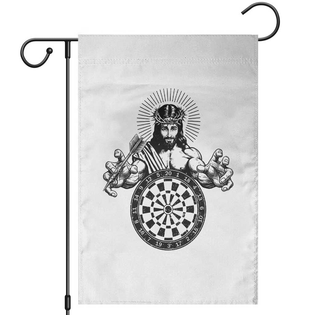 Funny Christian Dartist Gift Garden Flag Jesus Bullseye Shooter - Wonder Print Shop