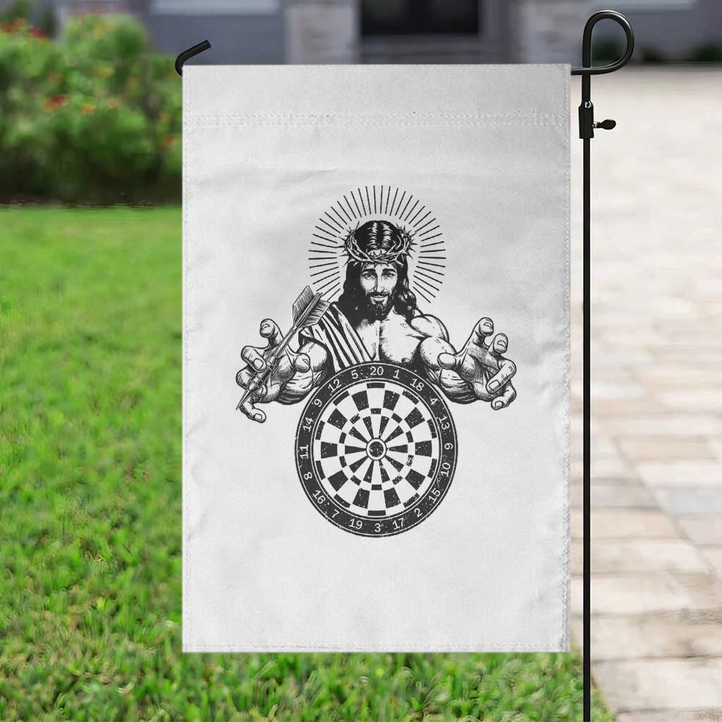 Funny Christian Dartist Gift Garden Flag Jesus Bullseye Shooter - Wonder Print Shop