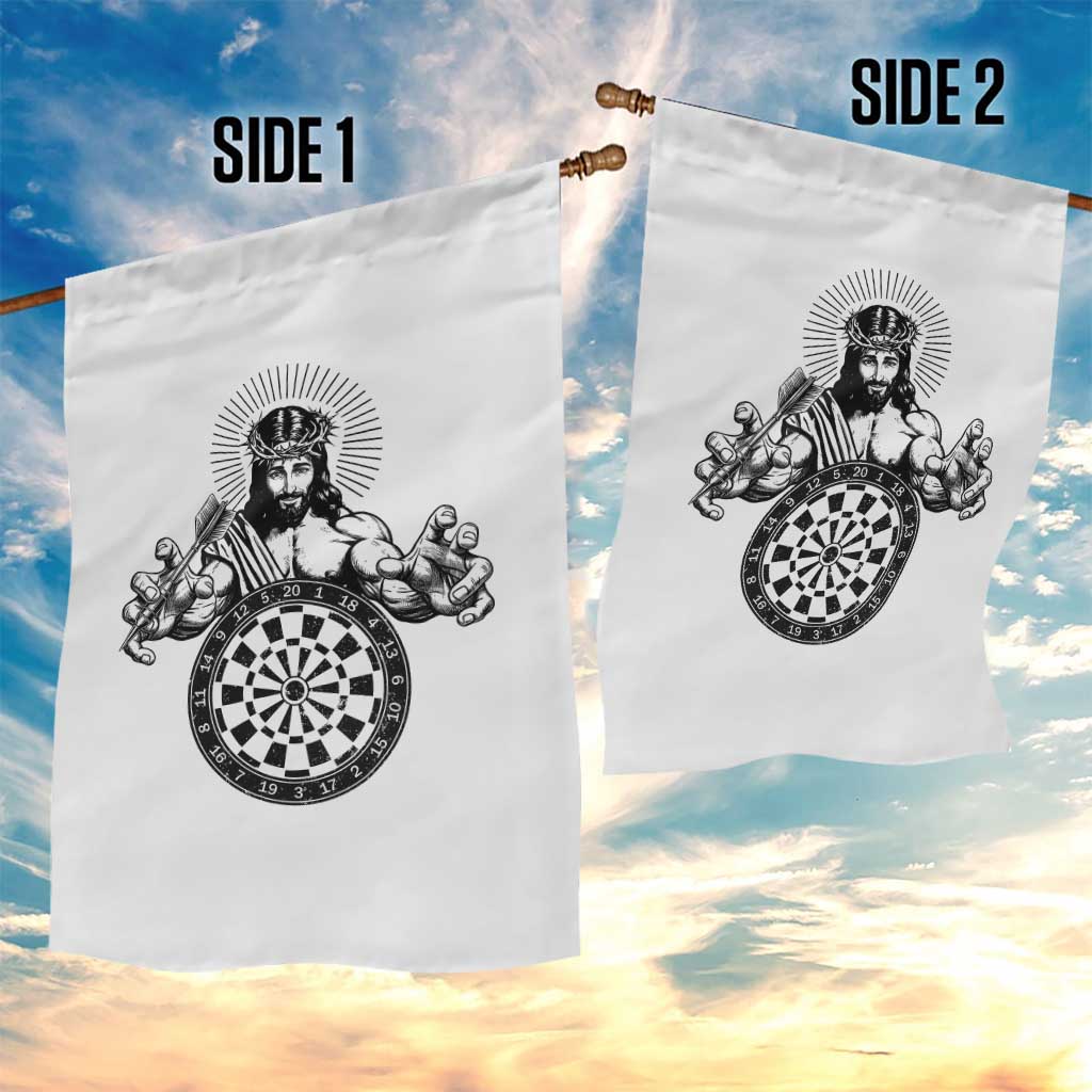 Funny Christian Dartist Gift Garden Flag Jesus Bullseye Shooter - Wonder Print Shop