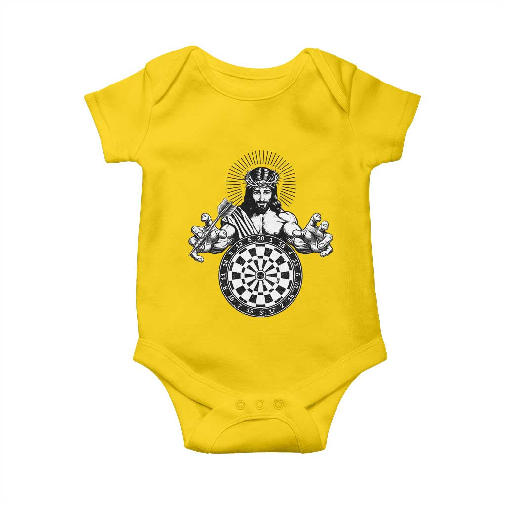 Funny Christian Dartist Gift Baby Onesie Jesus Bullseye Shooter - Wonder Print Shop
