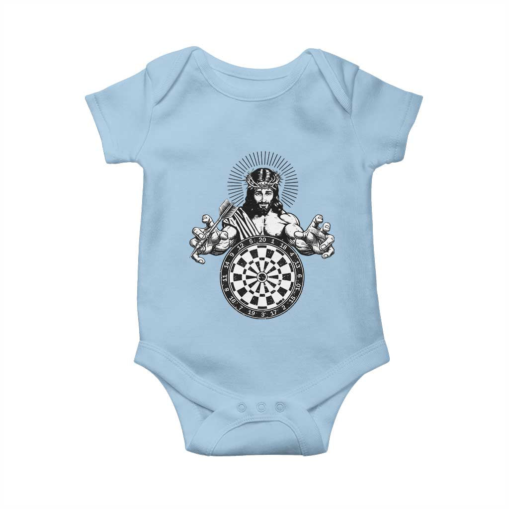 Funny Christian Dartist Gift Baby Onesie Jesus Bullseye Shooter - Wonder Print Shop