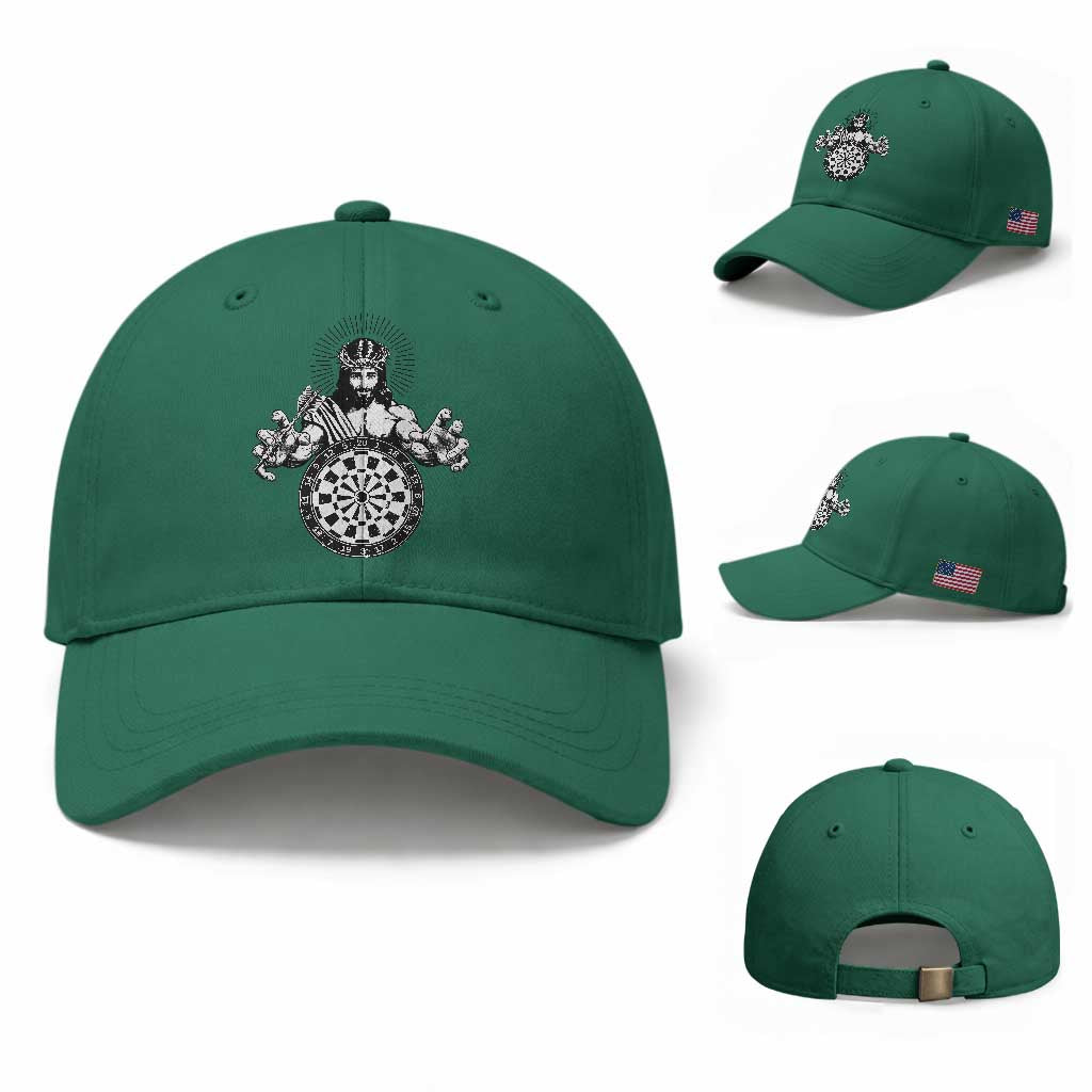 Funny Christian Dartist Gift Baseball Cap Jesus Bullseye Shooter