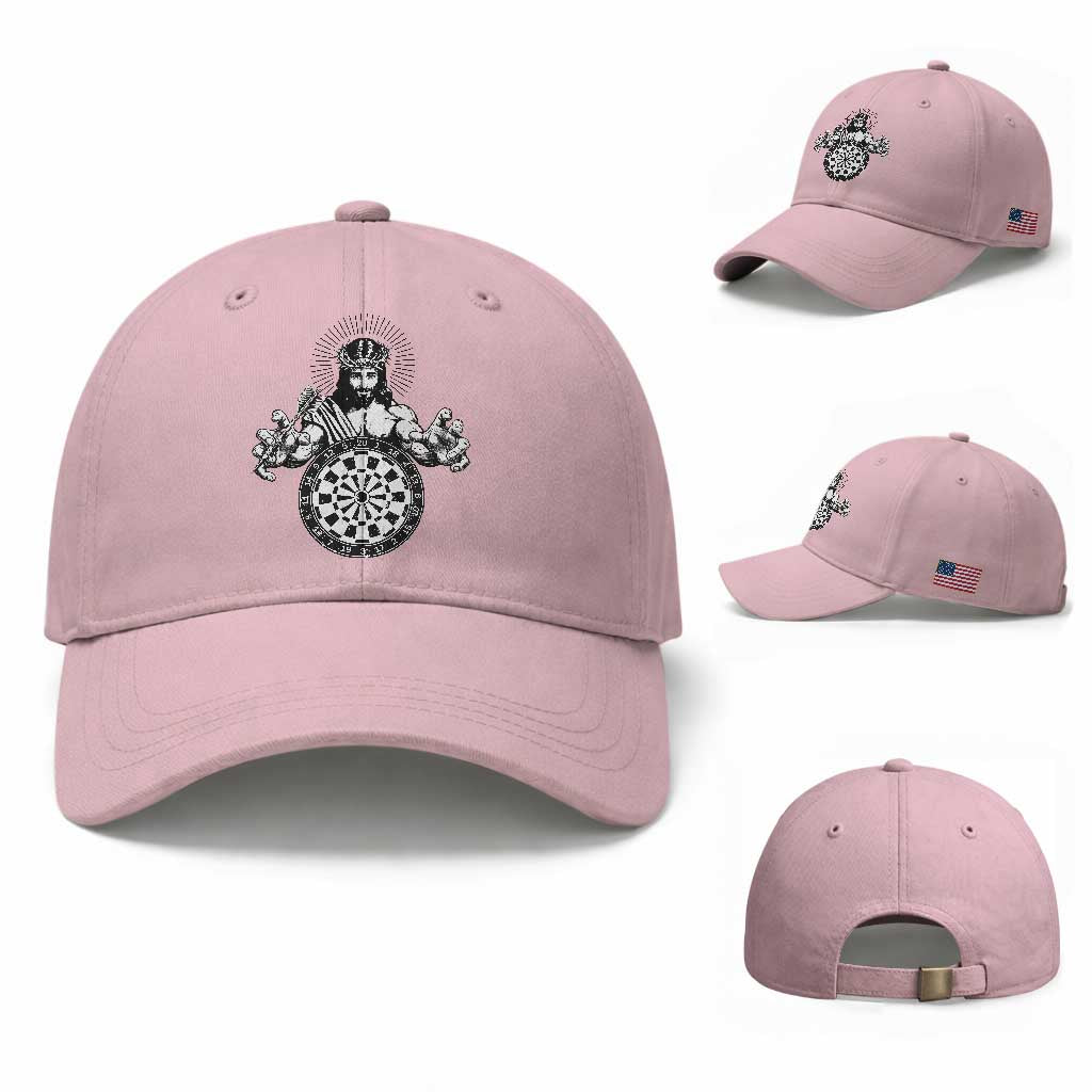 Funny Christian Dartist Gift Baseball Cap Jesus Bullseye Shooter