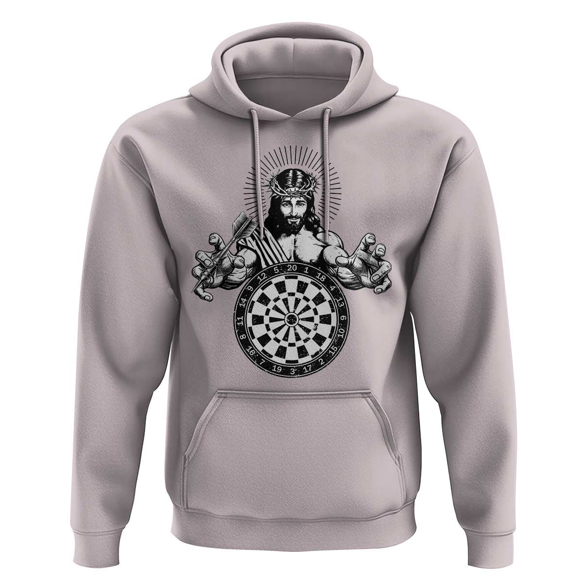 Funny Christian Dartist Gift Hoodie Jesus Bullseye Shooter - Wonder Print Shop