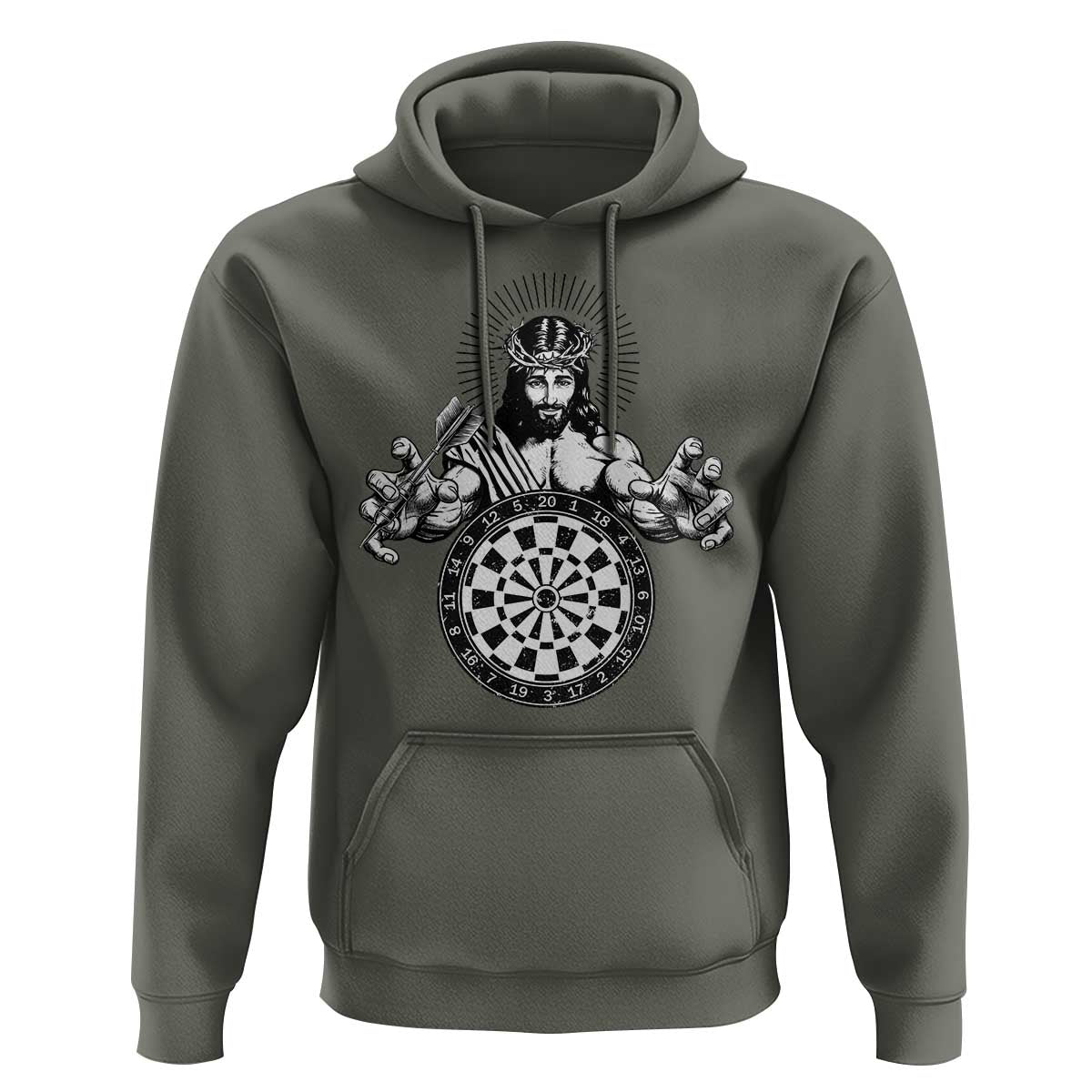 Funny Christian Dartist Gift Hoodie Jesus Bullseye Shooter - Wonder Print Shop