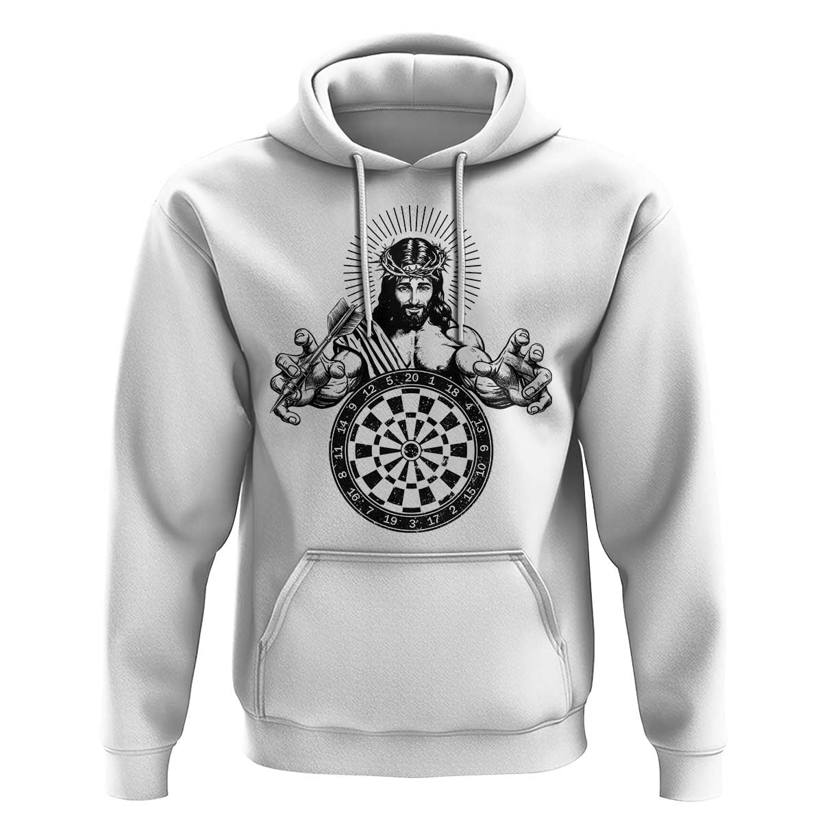Funny Christian Dartist Gift Hoodie Jesus Bullseye Shooter - Wonder Print Shop