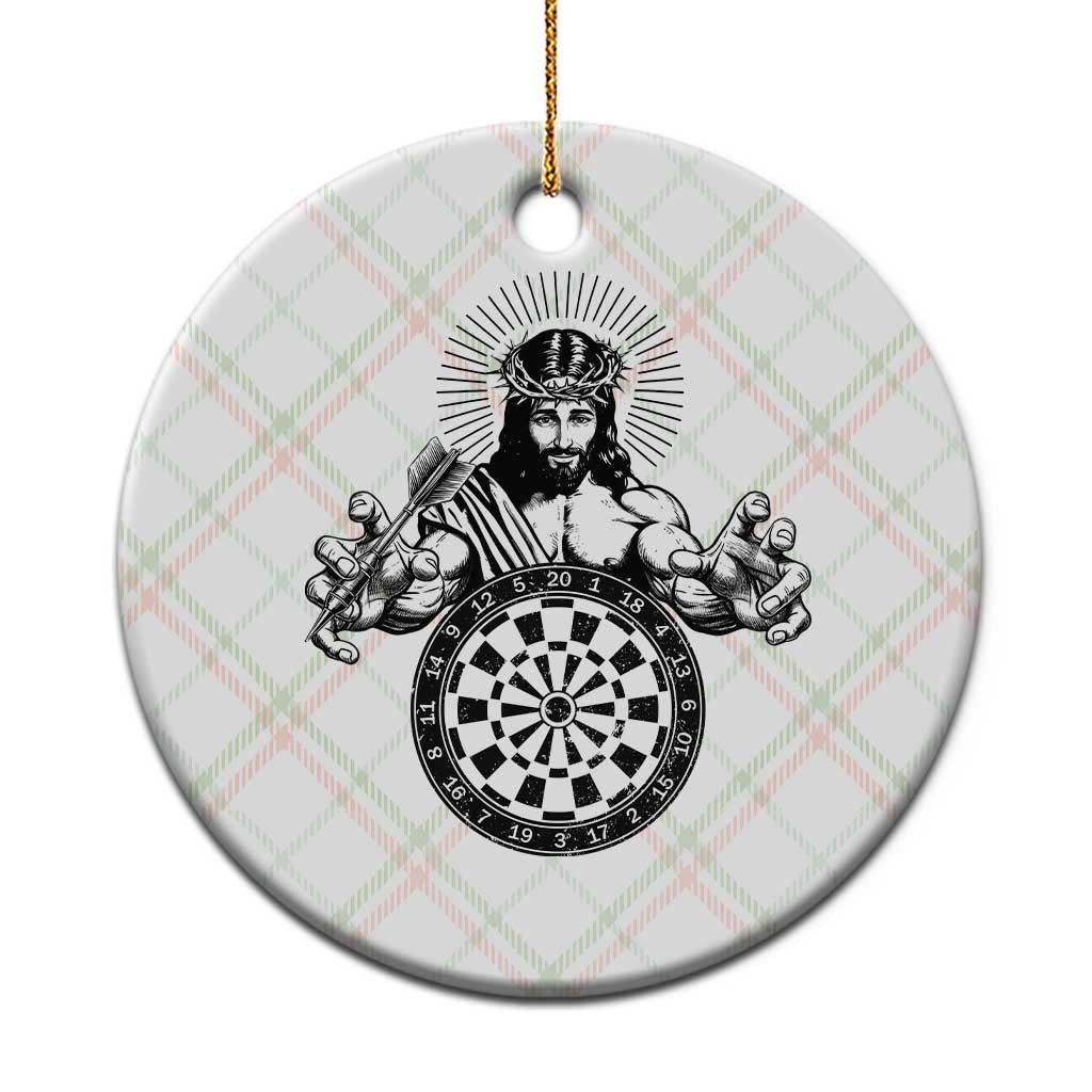 Funny Christian Dartist Gift Ceramic Ornament Jesus Bullseye Shooter - Wonder Print Shop
