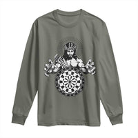 Funny Christian Dartist Gift Long Sleeve Shirt Jesus Bullseye Shooter - Wonder Print Shop