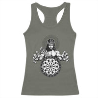 Funny Christian Dartist Gift Racerback Tank Top Jesus Bullseye Shooter - Wonder Print Shop
