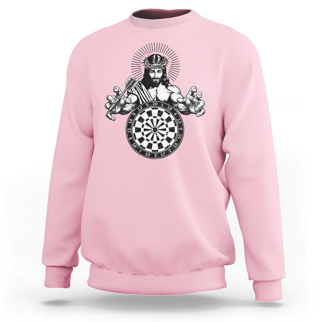 Funny Christian Dartist Gift Sweatshirt Jesus Bullseye Shooter - Wonder Print Shop