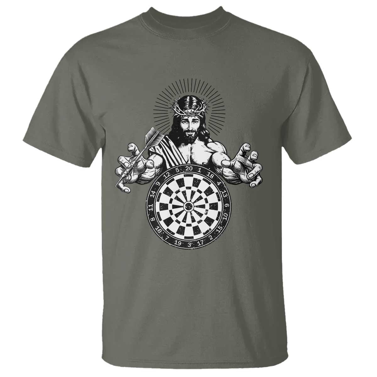 Funny Christian Dartist Gift T Shirt Jesus Bullseye Shooter - Wonder Print Shop