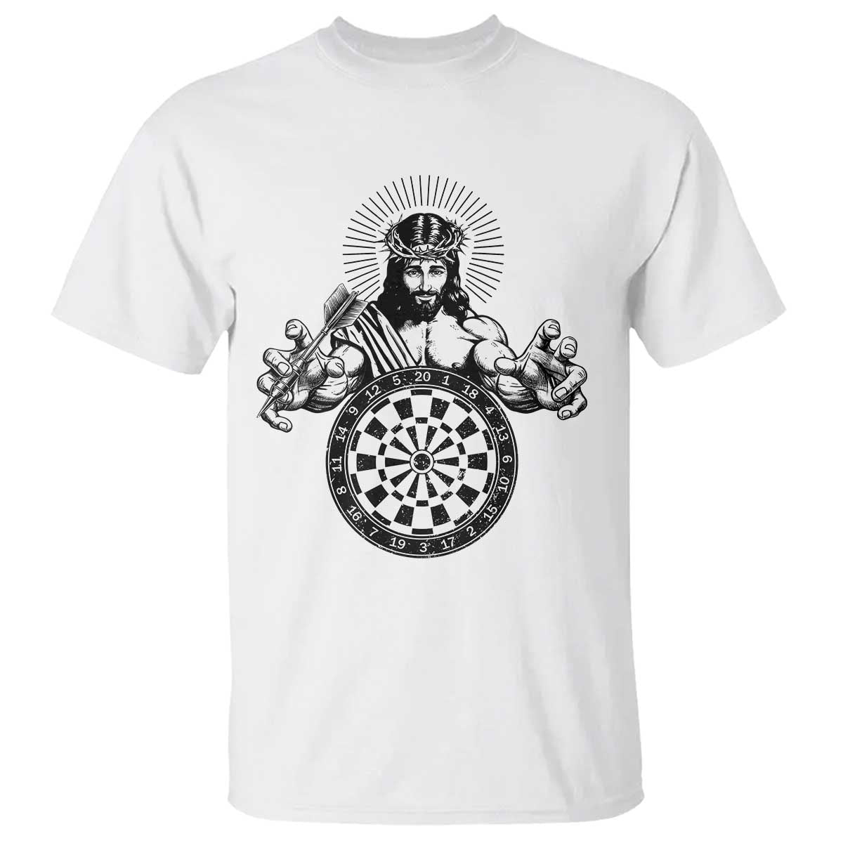 Funny Christian Dartist Gift T Shirt Jesus Bullseye Shooter - Wonder Print Shop