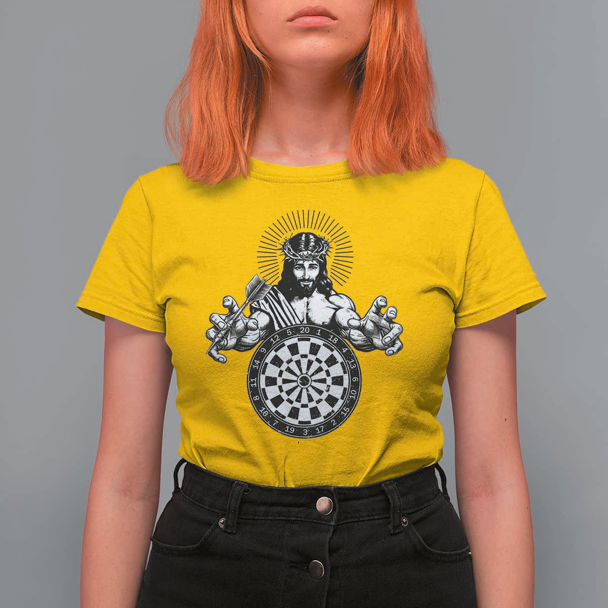 Funny Christian Dartist Gift T Shirt For Women Jesus Bullseye Shooter - Wonder Print Shop