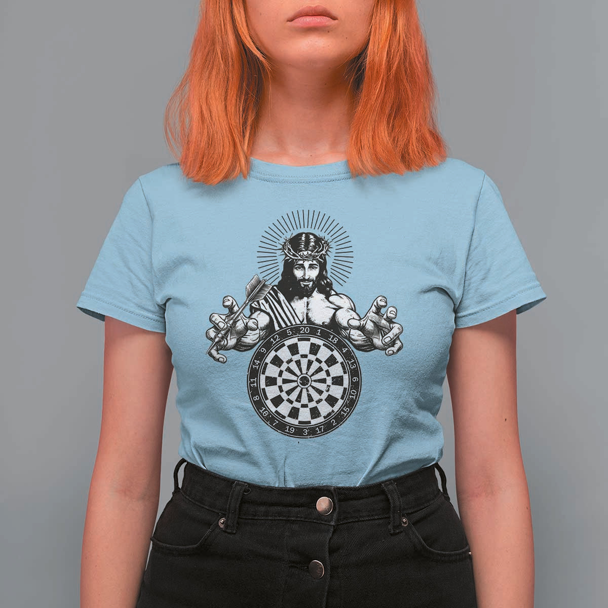 Funny Christian Dartist Gift T Shirt For Women Jesus Bullseye Shooter - Wonder Print Shop