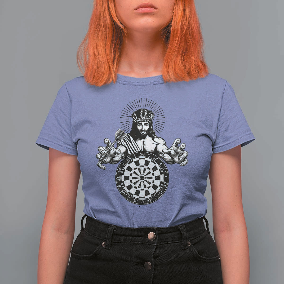 Funny Christian Dartist Gift T Shirt For Women Jesus Bullseye Shooter - Wonder Print Shop