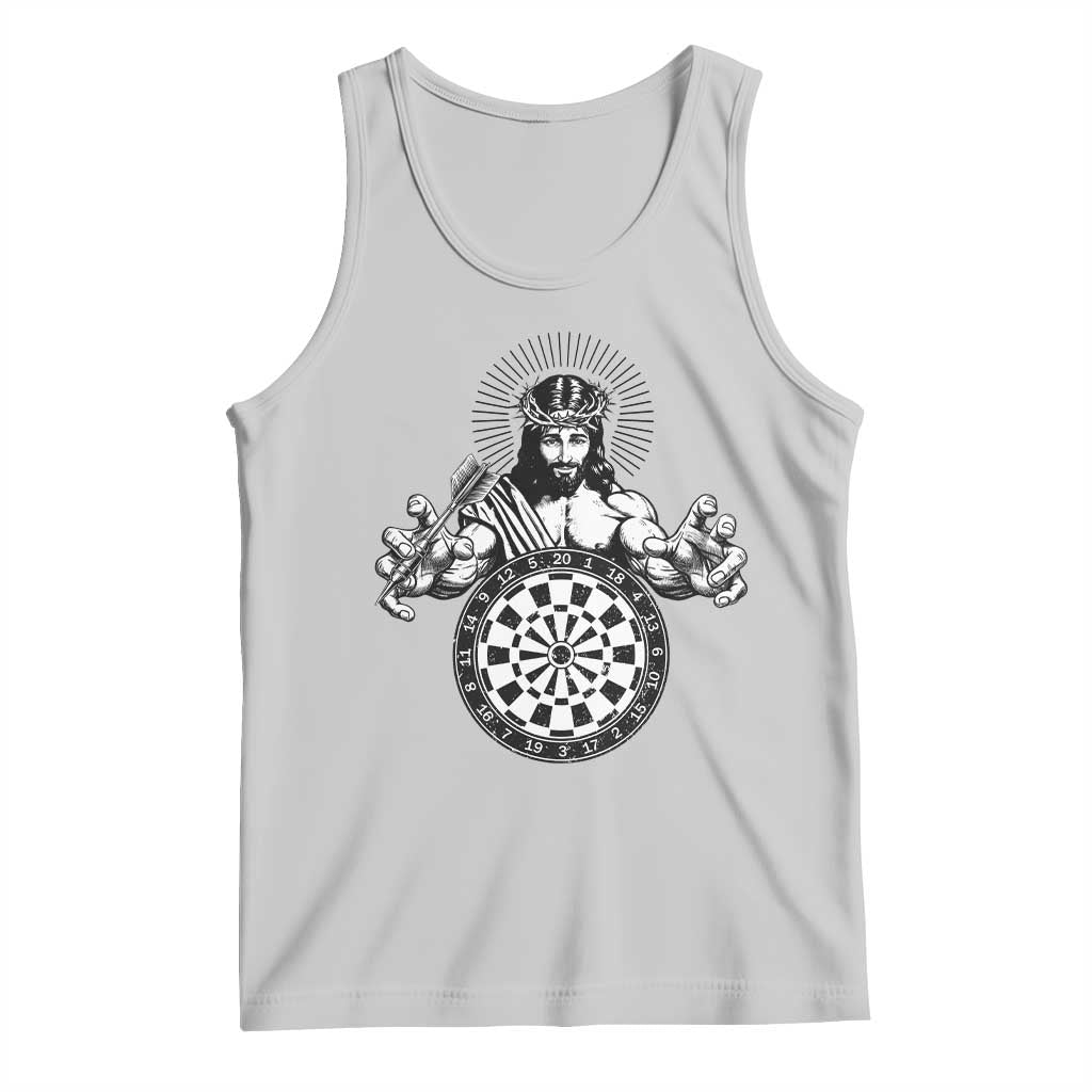 Funny Christian Dartist Gift Tank Top Jesus Bullseye Shooter - Wonder Print Shop
