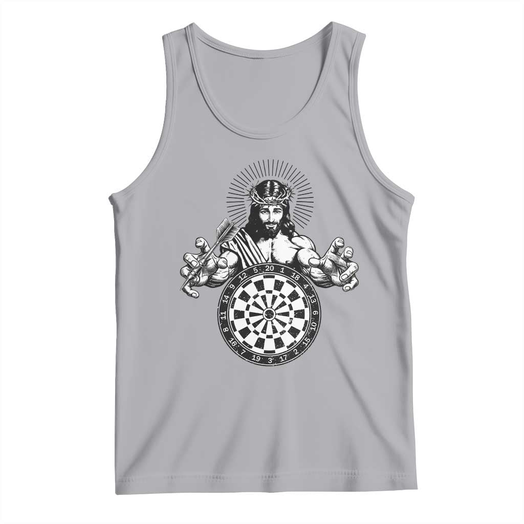 Funny Christian Dartist Gift Tank Top Jesus Bullseye Shooter - Wonder Print Shop