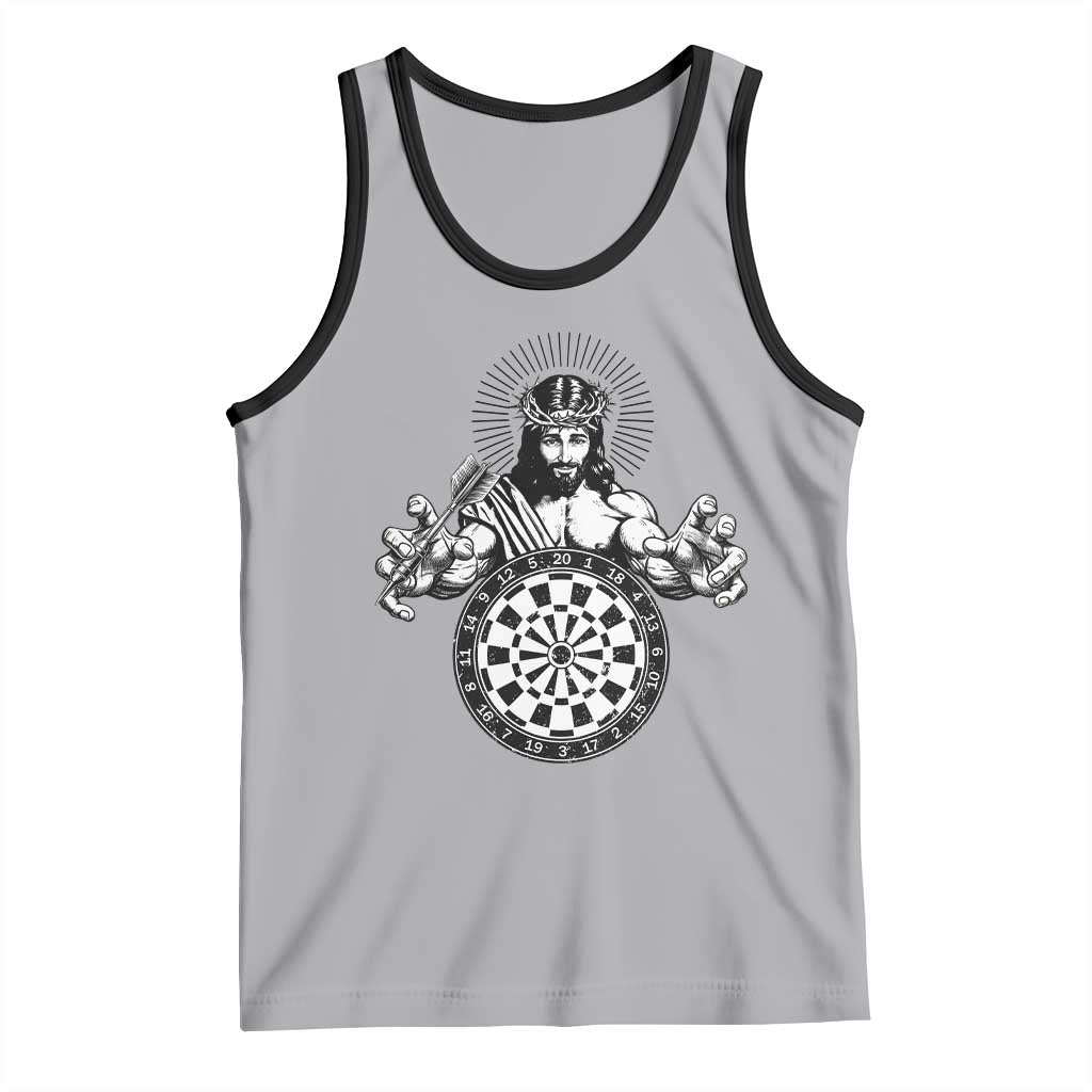 Funny Christian Dartist Gift Tank Top Jesus Bullseye Shooter - Wonder Print Shop