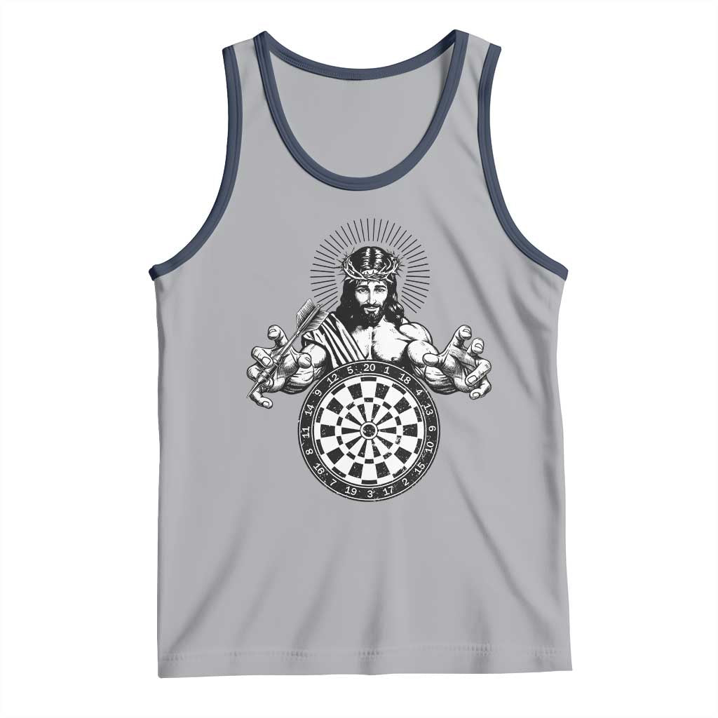 Funny Christian Dartist Gift Tank Top Jesus Bullseye Shooter - Wonder Print Shop