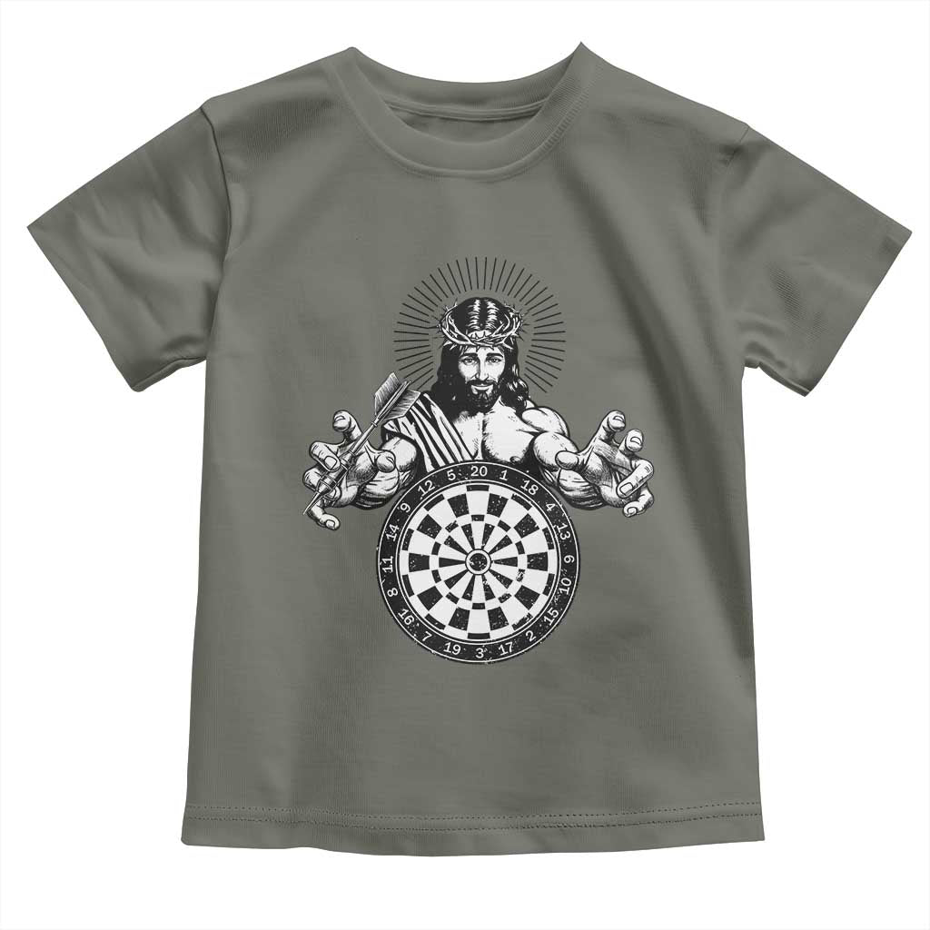 Funny Christian Dartist Gift Toddler T Shirt Jesus Bullseye Shooter - Wonder Print Shop