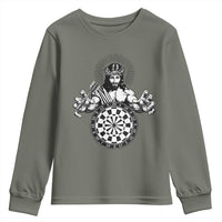 Funny Christian Dartist Gift Youth Sweatshirt Jesus Bullseye Shooter - Wonder Print Shop