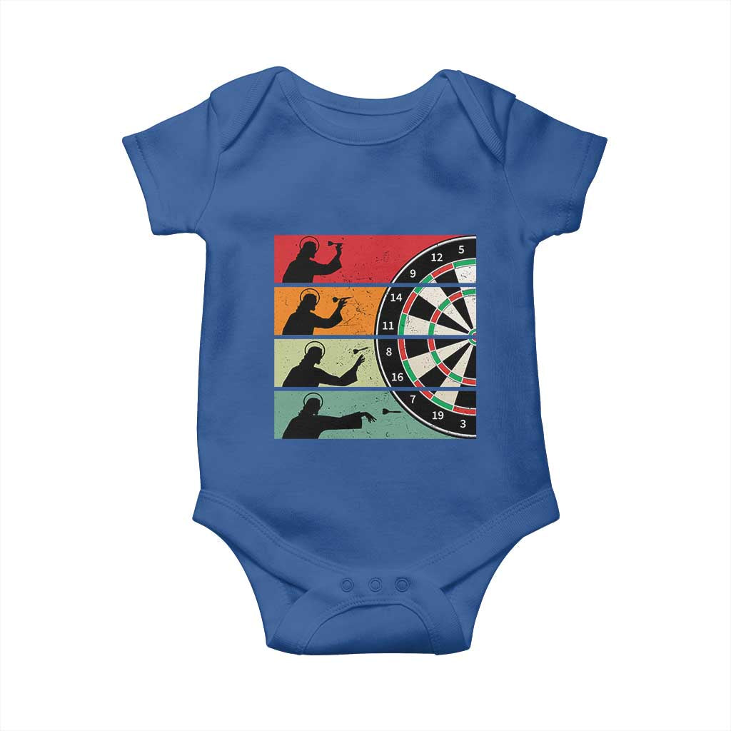 Vintage Darts Player Christian Faith Gift Baby Onesie Jesus Bullseye Shooter - Wonder Print Shop