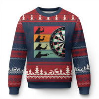 Vintage Darts Player Christian Faith Gift Ugly Christmas Sweater Jesus Bullseye Shooter - Wonder Print Shop