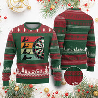 Vintage Darts Player Christian Faith Gift Ugly Christmas Sweater Jesus Bullseye Shooter - Wonder Print Shop