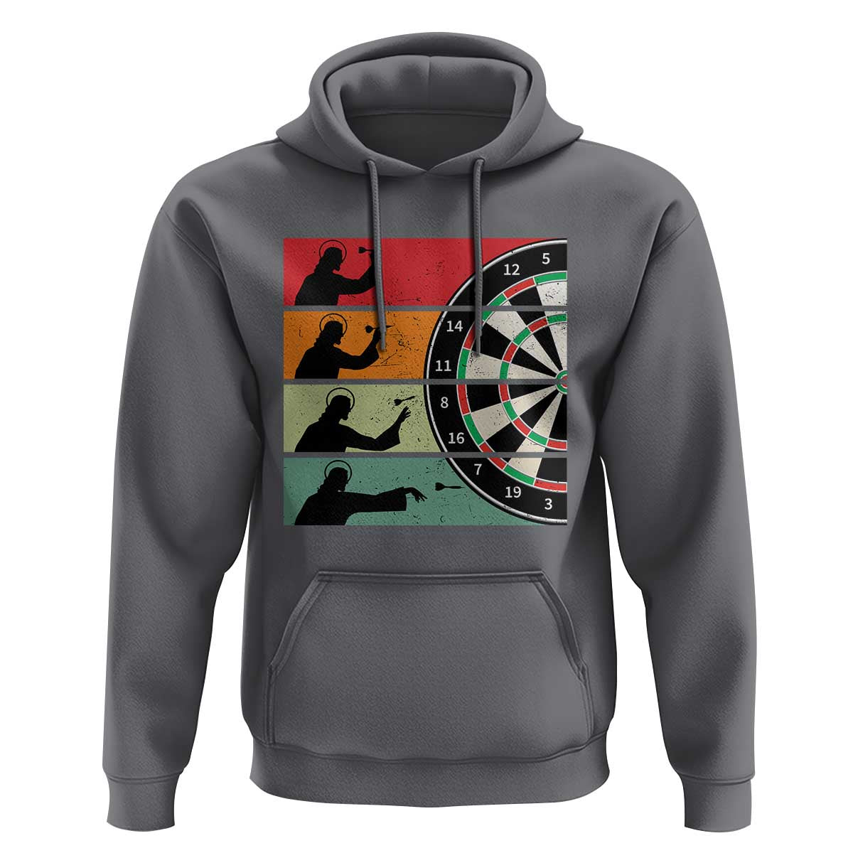 Vintage Darts Player Christian Faith Gift Hoodie Jesus Bullseye Shooter - Wonder Print Shop