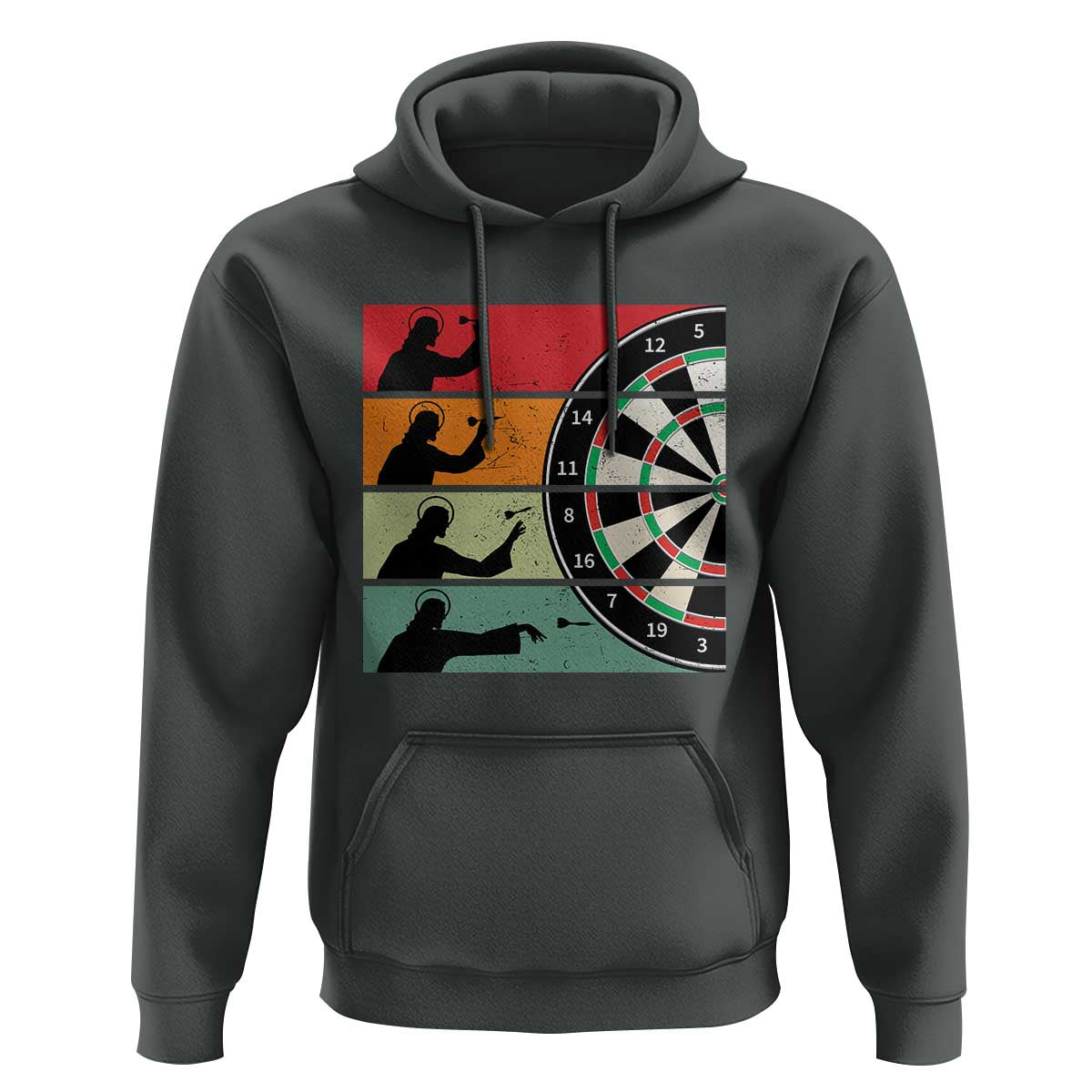 Vintage Darts Player Christian Faith Gift Hoodie Jesus Bullseye Shooter - Wonder Print Shop