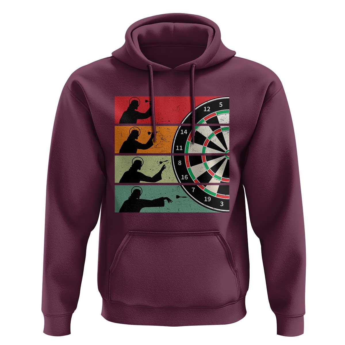 Vintage Darts Player Christian Faith Gift Hoodie Jesus Bullseye Shooter - Wonder Print Shop