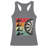 Vintage Darts Player Christian Faith Gift Racerback Tank Top Jesus Bullseye Shooter - Wonder Print Shop