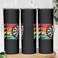 Vintage Darts Player Christian Faith Gift Skinny Tumbler Jesus Bullseye Shooter - Wonder Print Shop