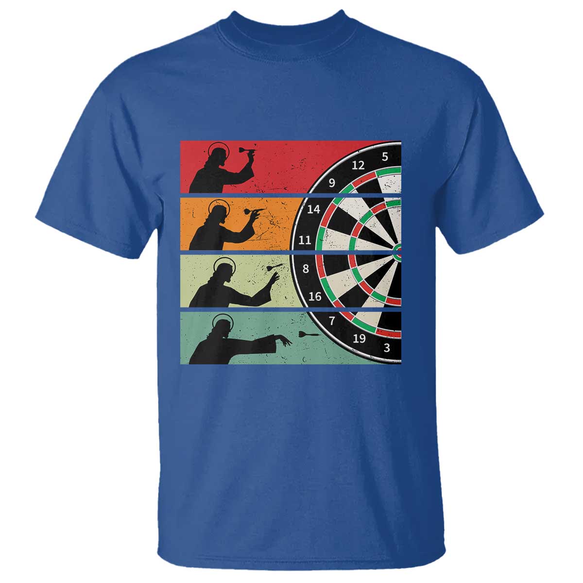 Vintage Darts Player Christian Faith Gift T Shirt Jesus Bullseye Shooter - Wonder Print Shop