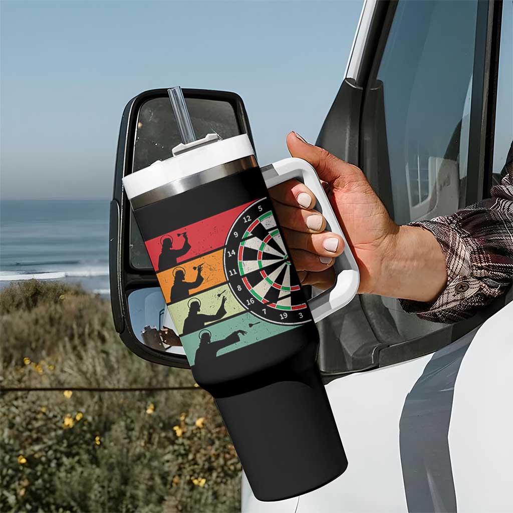 Vintage Darts Player Christian Faith Gift Tumbler With Handle Jesus Bullseye Shooter - Wonder Print Shop