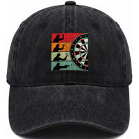 Vintage Darts Player Christian Faith Gift Washed Cotton Baseball Cap Jesus Bullseye Shooter