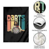 Funny Jesus Dart Player Sunset Retro Vintage Garden Flag Christian Dartist Gift - Wonder Print Shop