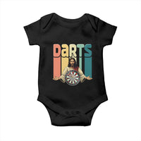 Funny Jesus Dart Player Sunset Retro Vintage Baby Onesie Christian Dartist Gift - Wonder Print Shop