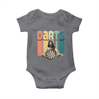 Funny Jesus Dart Player Sunset Retro Vintage Baby Onesie Christian Dartist Gift - Wonder Print Shop