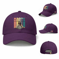 Funny Jesus Dart Player Sunset Retro Vintage Baseball Cap Christian Dartist Gift