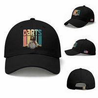 Funny Jesus Dart Player Sunset Retro Vintage Baseball Cap Christian Dartist Gift