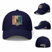 Funny Jesus Dart Player Sunset Retro Vintage Baseball Cap Christian Dartist Gift