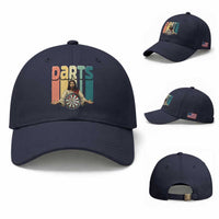 Funny Jesus Dart Player Sunset Retro Vintage Baseball Cap Christian Dartist Gift