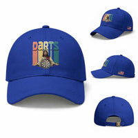 Funny Jesus Dart Player Sunset Retro Vintage Baseball Cap Christian Dartist Gift