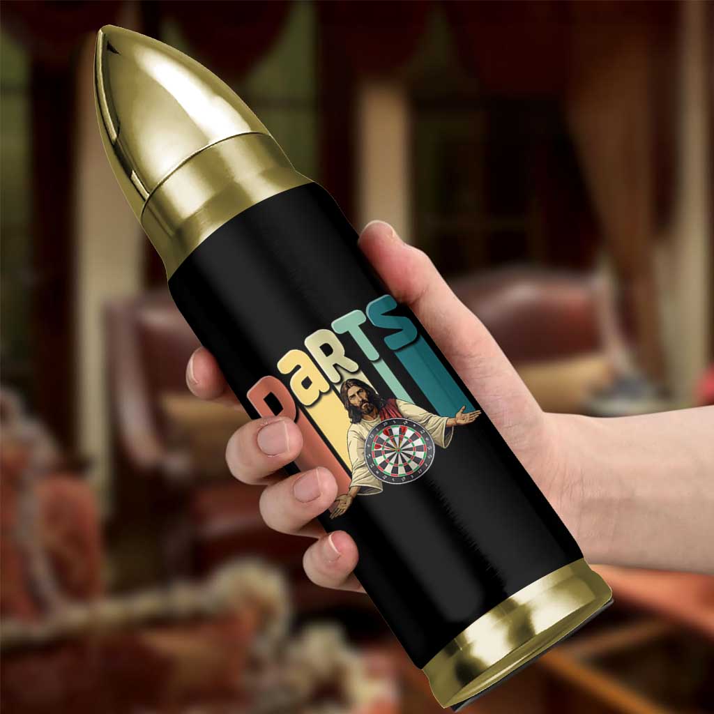 Funny Jesus Dart Player Sunset Retro Vintage Bullet Tumbler Christian Dartist Gift - Wonder Print Shop