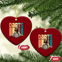 Funny Jesus Dart Player Sunset Retro Vintage Ceramic Ornament Christian Dartist Gift - Wonder Print Shop