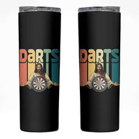 Funny Jesus Dart Player Sunset Retro Vintage Skinny Tumbler Christian Dartist Gift - Wonder Print Shop