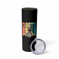 Funny Jesus Dart Player Sunset Retro Vintage Skinny Tumbler Christian Dartist Gift - Wonder Print Shop